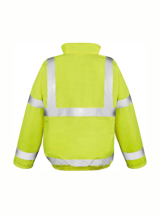 Result Waterproof Reflective Work Jacket Hooded Yellow