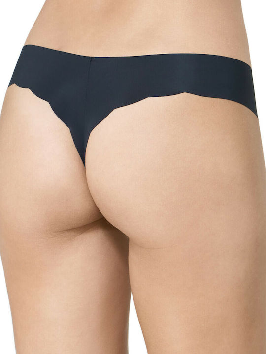 Zero Hipster Γυναικεία String 2Pack χωρίς Ραφές Μαύρα