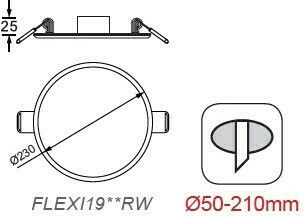 Aca Στρογγυλό Χωνευτό LED Panel 19W με Φυσικό Λευκό Φως 4000K 23εκ.
