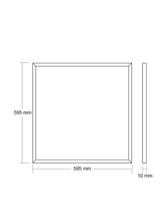 Aca Square Recessed LED Panel 48W with Natural White Light 4000K 60x60cm