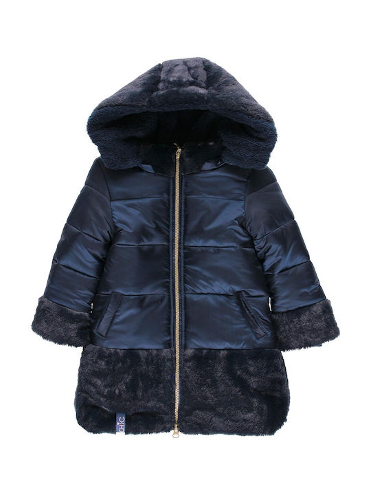 Boboli Kids Parka Long Hooded Blue