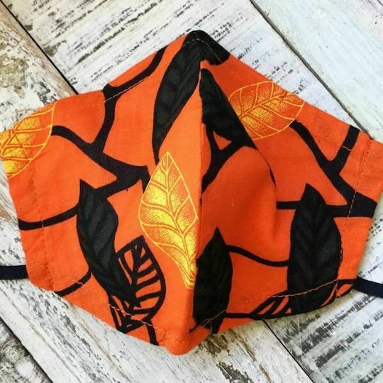 Synchronia Fabric Mask with Filter Pocket & Wire Protective Mask Fabric Medium Orange BHP001M-M-LO 1pcs