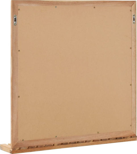 vidaXL Rectangular Bathroom Mirror made of Solid Wood with Shelf 60x62cm Brown