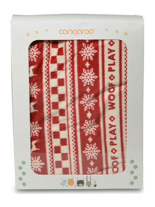 Cangaroo Blanket Nursery Swaddling Blankets Snowflake Fleece Red 75x105cm