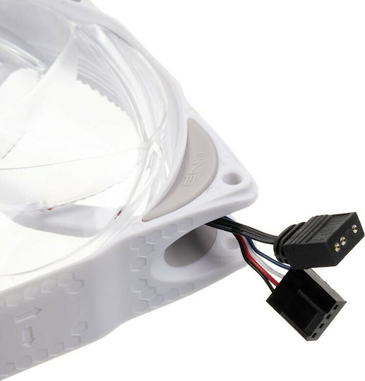 Noiseblocker NB-X Poole B12 PS Case Fan 120mm (1500rpm / 58.09cfm) με RGB Φωτισμό και Σύνδεση 4-Pin PWM Λευκό