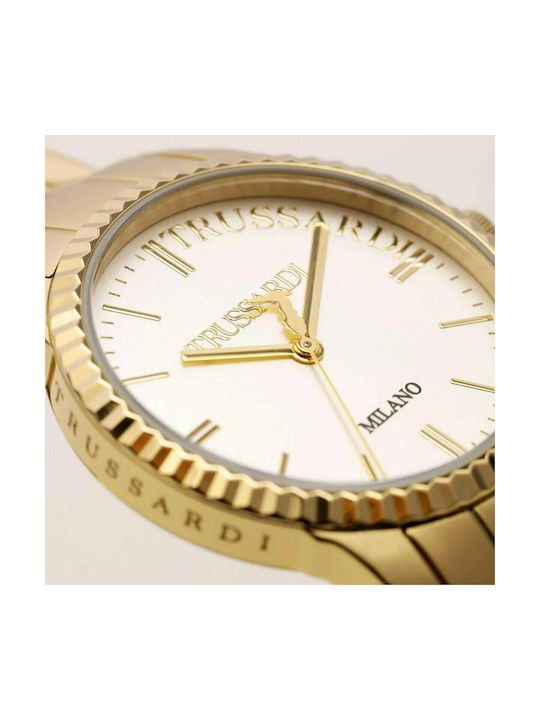 Trussardi T-Bent Watch with Gold Metal Bracelet