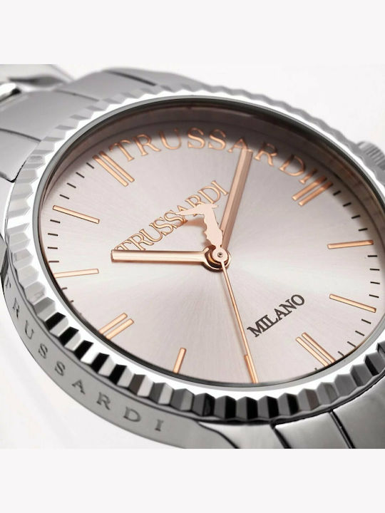 Trussardi T-Bent Ρολόι Μπαταρίας με Μεταλλικό Μπρασελέ