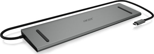 Acer Stație De Andocare USB-C Cu HDMI 4K PD Ethernet Și Conexiune La 2 Monitoare Gri (LC.DCK11.001)