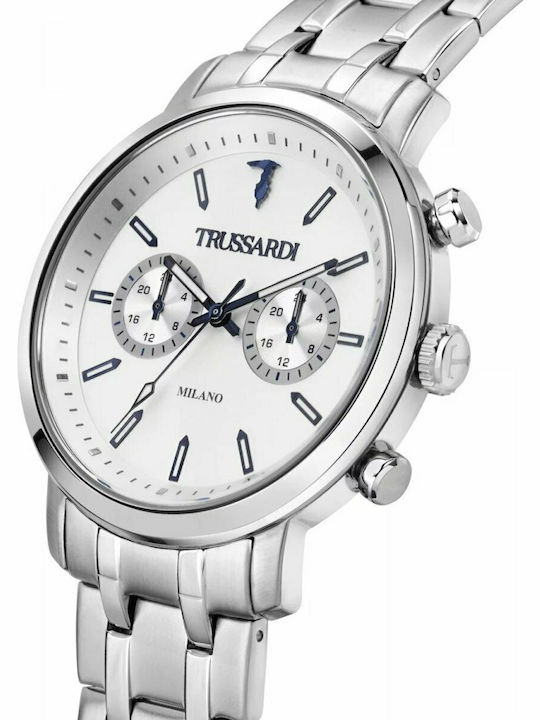 Trussardi T-Couple Men's Watch 43mm Battery with Silver Metal Bracelet