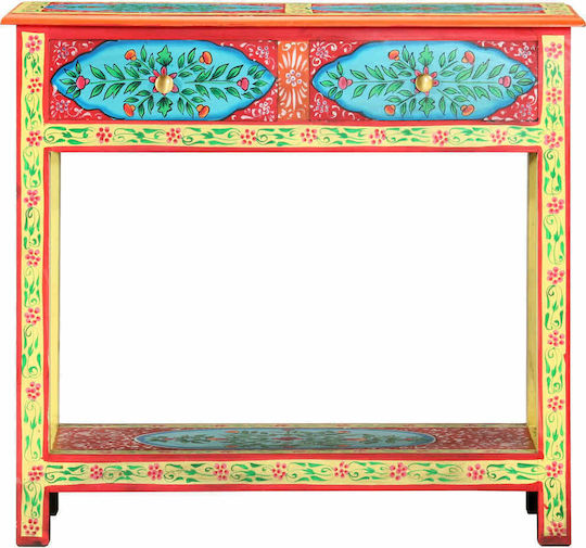 Solid Wood Console Table Multicolour L80xW35xH75cm