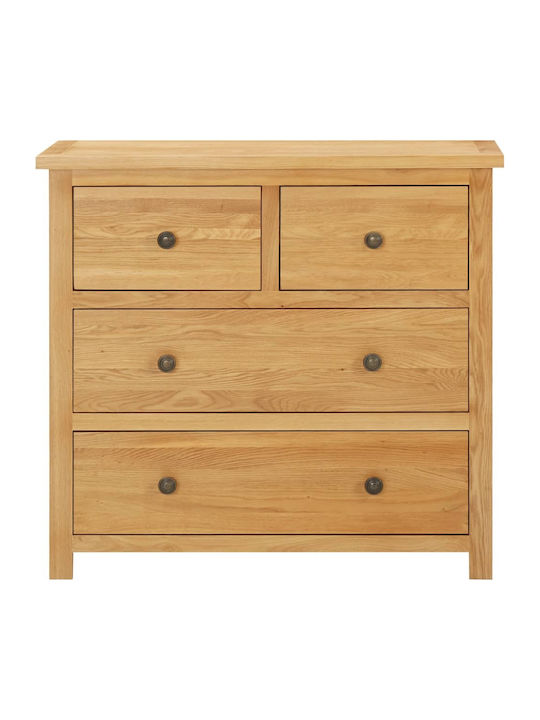 Wooden Chest of Drawers with 4 Drawers 80x35x75cm