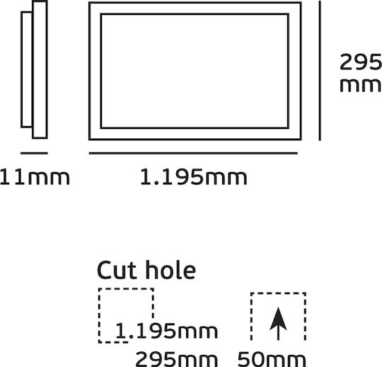 VK Lighting Parallelogramm Vertieft LED Panel 40W mit Kaltweiß Licht 6000K