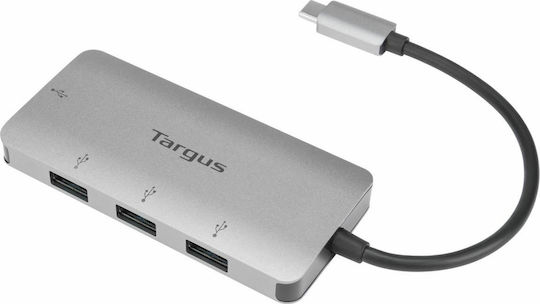 Targus v5 USB Hub with 4 USB 3.0 Ports with USB-C Connection Silver