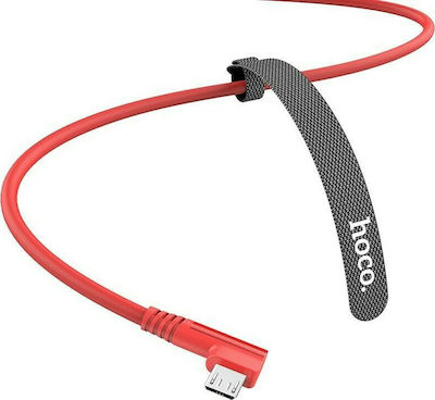 Hoco U83 PUISSANT Unghi (90°) USB 2.0 spre micro USB Cablu Roșu 1.2m (HC-U83MR) 1buc