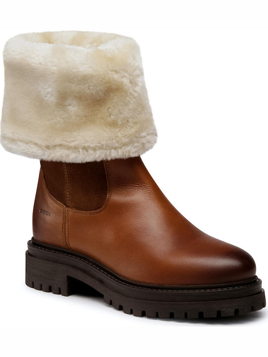D Iridea M Leather Women's Ankle Boots Tabac Brown