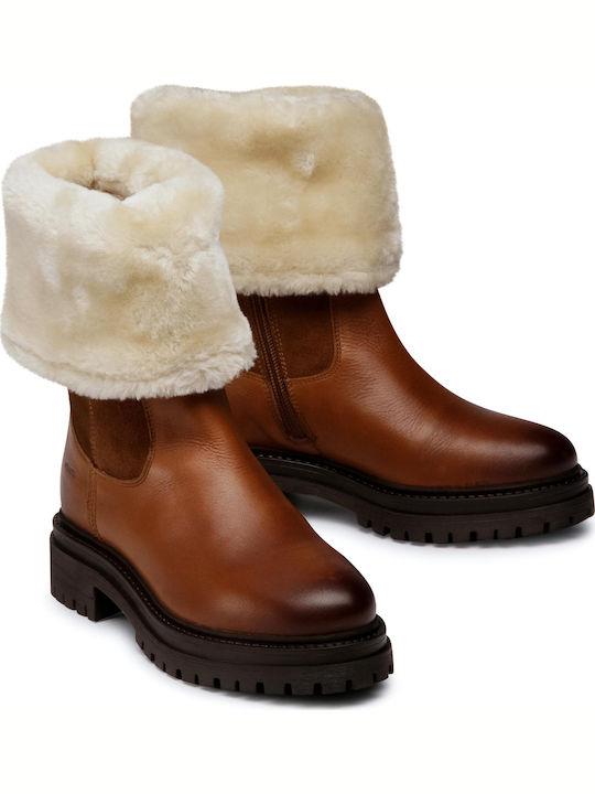 D Iridea M Leather Women's Ankle Boots Tabac Brown