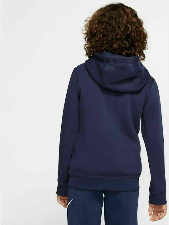 Kids Fleece Sweatshirt with Hood and Pocket Blue Sportswear Club