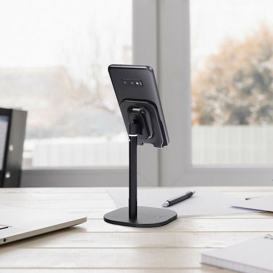 Hurtel Telescopic Desk Stand for Mobile Phone in Black Colour