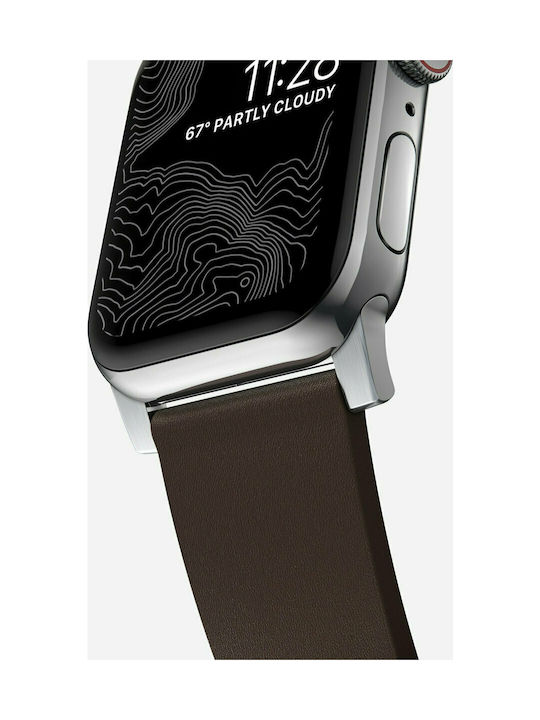 Nomad Active Strap Pro Λουράκι Δερμάτινο Ασημί (Apple Watch 42/44/45mm)