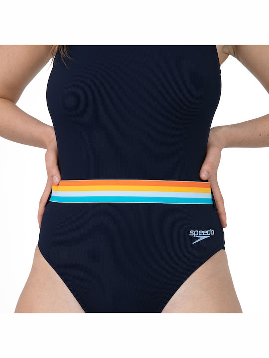 Belted Deep Activewear Swimsuit Orange
