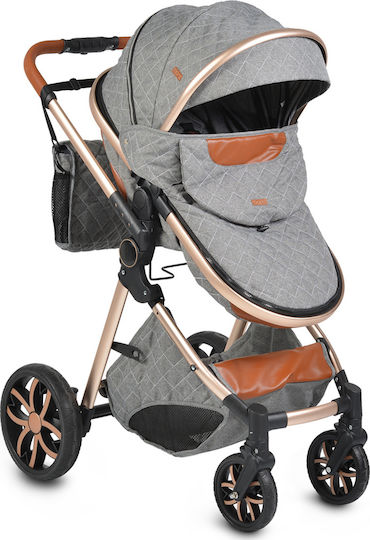 Cangaroo Alma Adjustable 3 in 1 Baby Stroller Suitable for Newborn Dark Grey 7.5kg