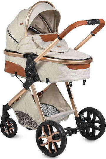 Cangaroo Alma Adjustable 3 in 1 Baby Stroller Suitable for Newborn Beige 7.5kg