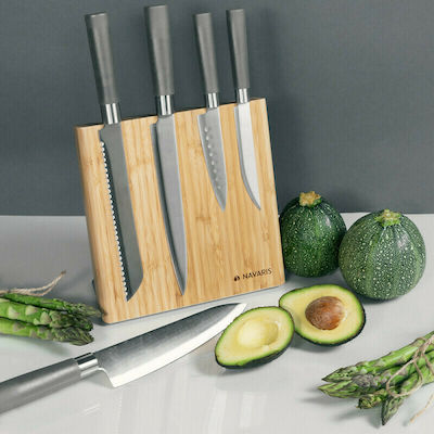 Navaris Magnetic Knives Stand Wooden