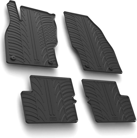 Lampa Set of Front and Rear Mats Tray Type 4pcs from Rubber for Opel Corsa Black