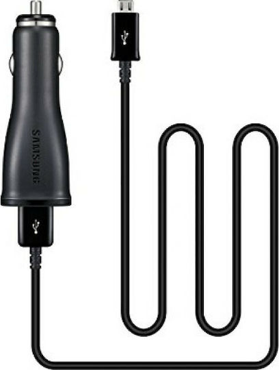 Samsung Φορτιστής Αυτοκινήτου 15W 2A Γρήγορης Φόρτισης με μία Θύρα: 1xUSB μαζί με Καλώδιο Micro-USB Μαύρος