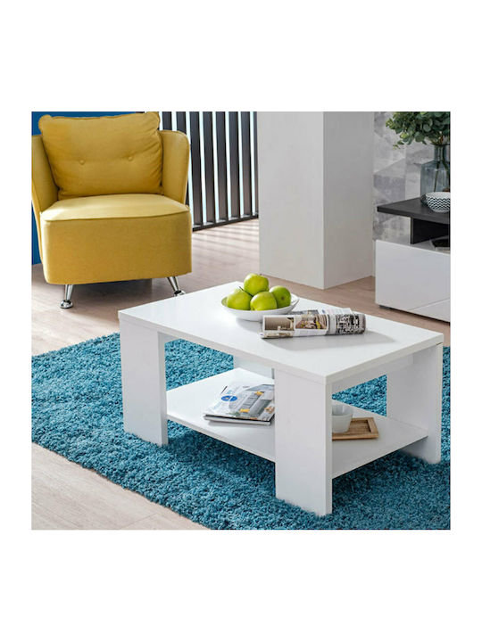 Union Rectangular Wooden Coffee Table White L90.5xW50.5xH41.5cm