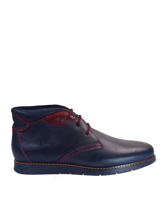 Softies Men's Leather Boots Navy Blue