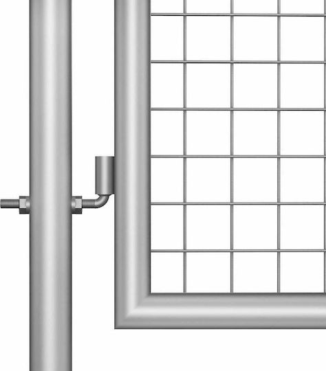 vidaXL Metal Fence Gate in Silver Color 2.0x1.05m