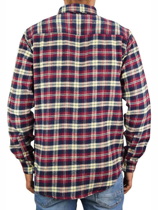 Anerkjendt Aklouis Men's Checked Shirt with Long Sleeves Multicolour