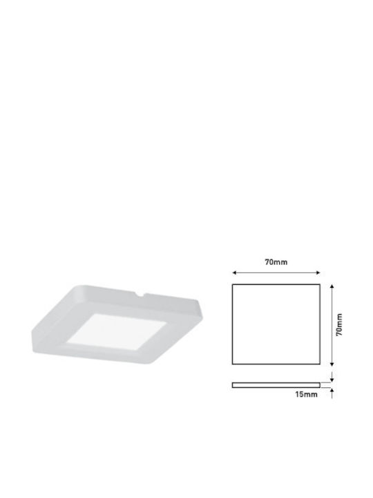 Eurolamp Rectangular Outdoor LED Panel 2W with Warm White Light 70x70cm