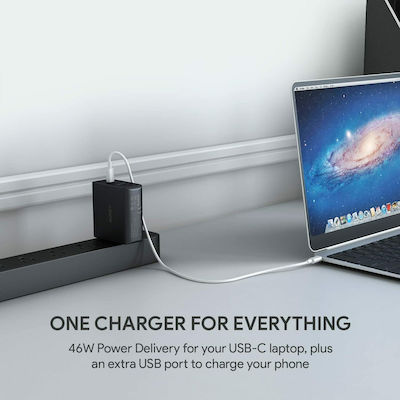 Aukey USB / USB Type-C Wall Adapter Μαύρο (PA-Y10)