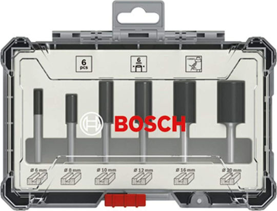 Bosch Set of Router Bits Cutter Bit for Wall Chasing with Bearing with Diameter 6mm Set 6pcs 2607017465