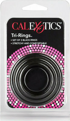 Calexotics Tri-Rings Set Of 3 Black