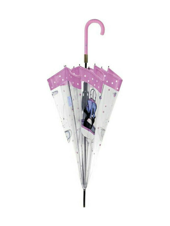 Santoro Love Curved Handle Auto-Open Transparent Umbrella 90cm Santoro Love Curved Handle Auto-Open Transparent Umbrella 90cm