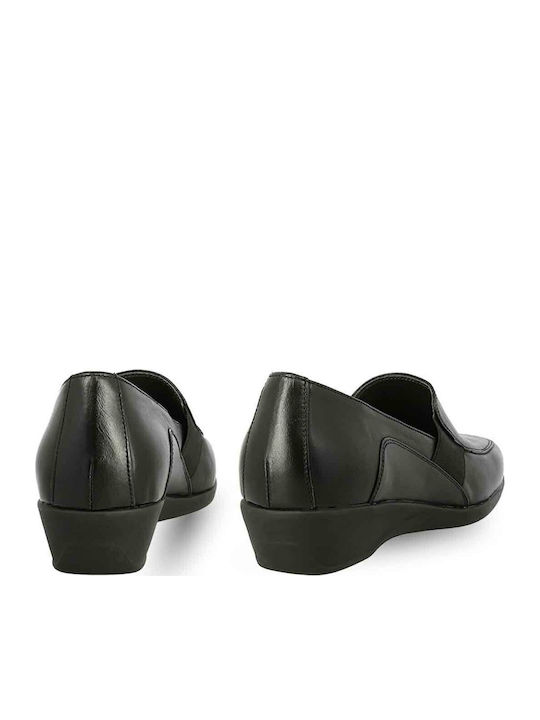 Anatomische Damen Slip-Ons Leder Schwarz