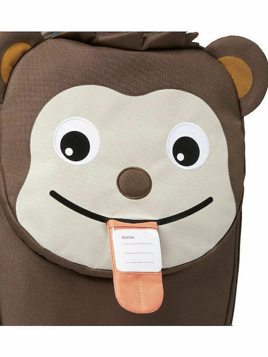 Affenzahn Monkey Valiză De Călătorie Pentru Copii De Cabină Din Material Textil Maro Cu 2 Roți Înălțime 40 Cm