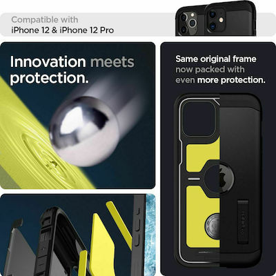 Spigen Tough Armor Back Cover Πλαστικό Μαύρο (iPhone 12 / 12 Pro)