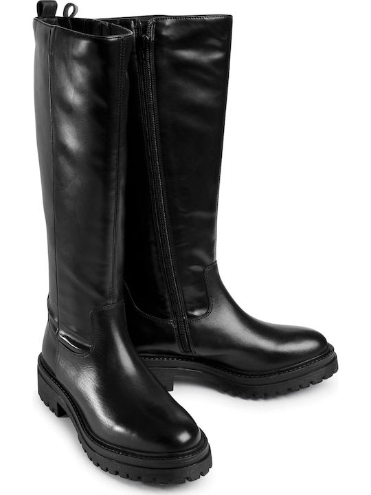 Anatomic Leather Riding Boots with Zipper D Iridea C Black