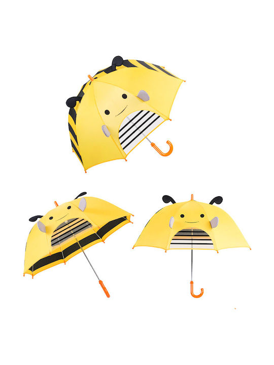 JIPILI 3D Bee Curved Handle Yellow Kids Umbrella