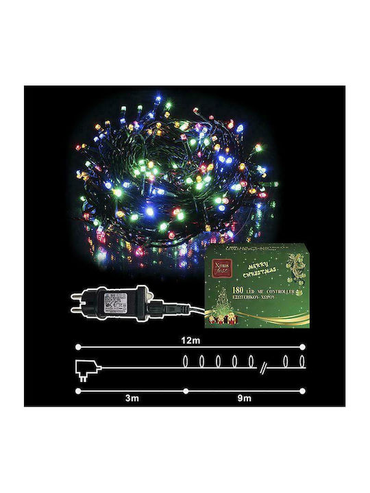 180 Λαμπάκια LED 12μ. Πολύχρωμα σε Σειρά 180 Λαμπάκια LED 12μ. Πολύχρωμα σε Σειρά
