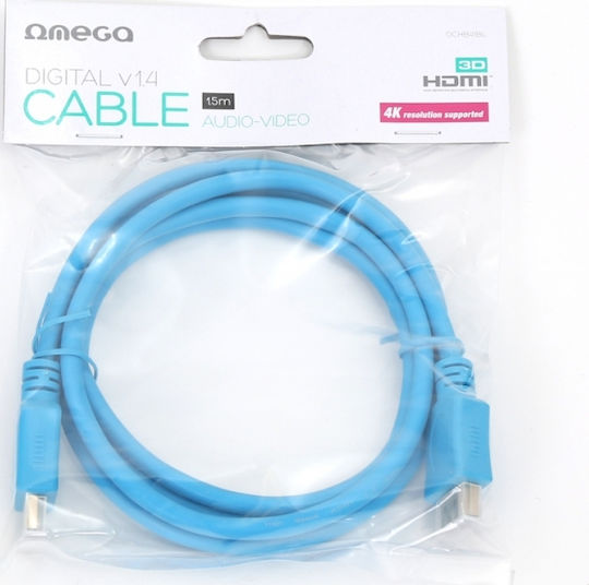 Omega HDMI 1.4 Кабел HDMI мъжки - HDMI мъжки 1.5м Син
