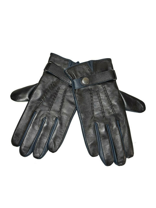 Guy Laroche 98950 Black/Blue Ανδρικά Δερμάτινα Γάντια
