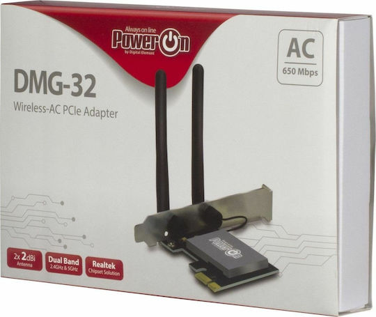 Inter-Tech DMG-32 Ασύρματη Κάρτα Δικτύου Wi‑Fi 5 (650Mbps) PCI-e