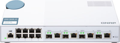 QNap QSW-M408-4C Managed L2 Switch with 8 Gigabit (1Gbps) Ethernet Ports and 4 SFP Ports