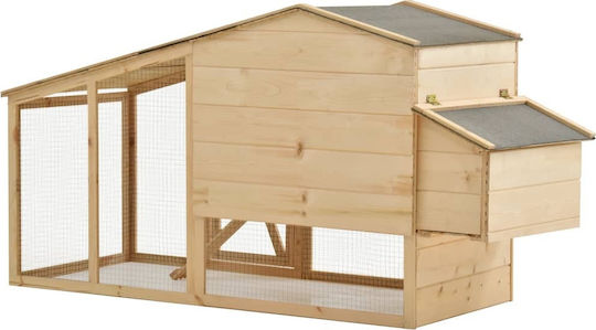 vidaXL Wooden Poultry Coop 2-Level L1.78 x W0.67 x H0.92m