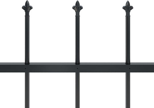 vidaXL Metal Fence Railings with Spears in Black Color 60cm x 3.4m